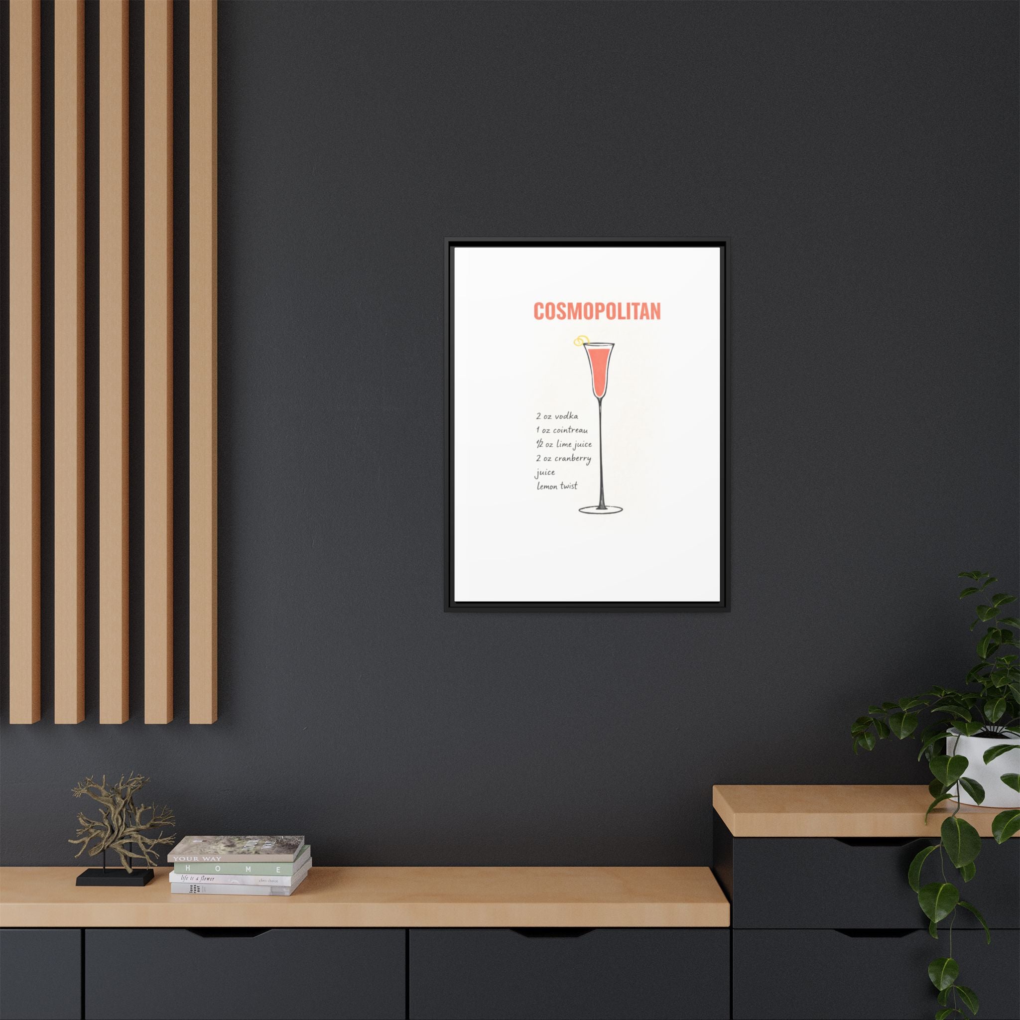 Cosmopolitan Cocktail Framed Canvas Print — END USER COMFY FORMULA