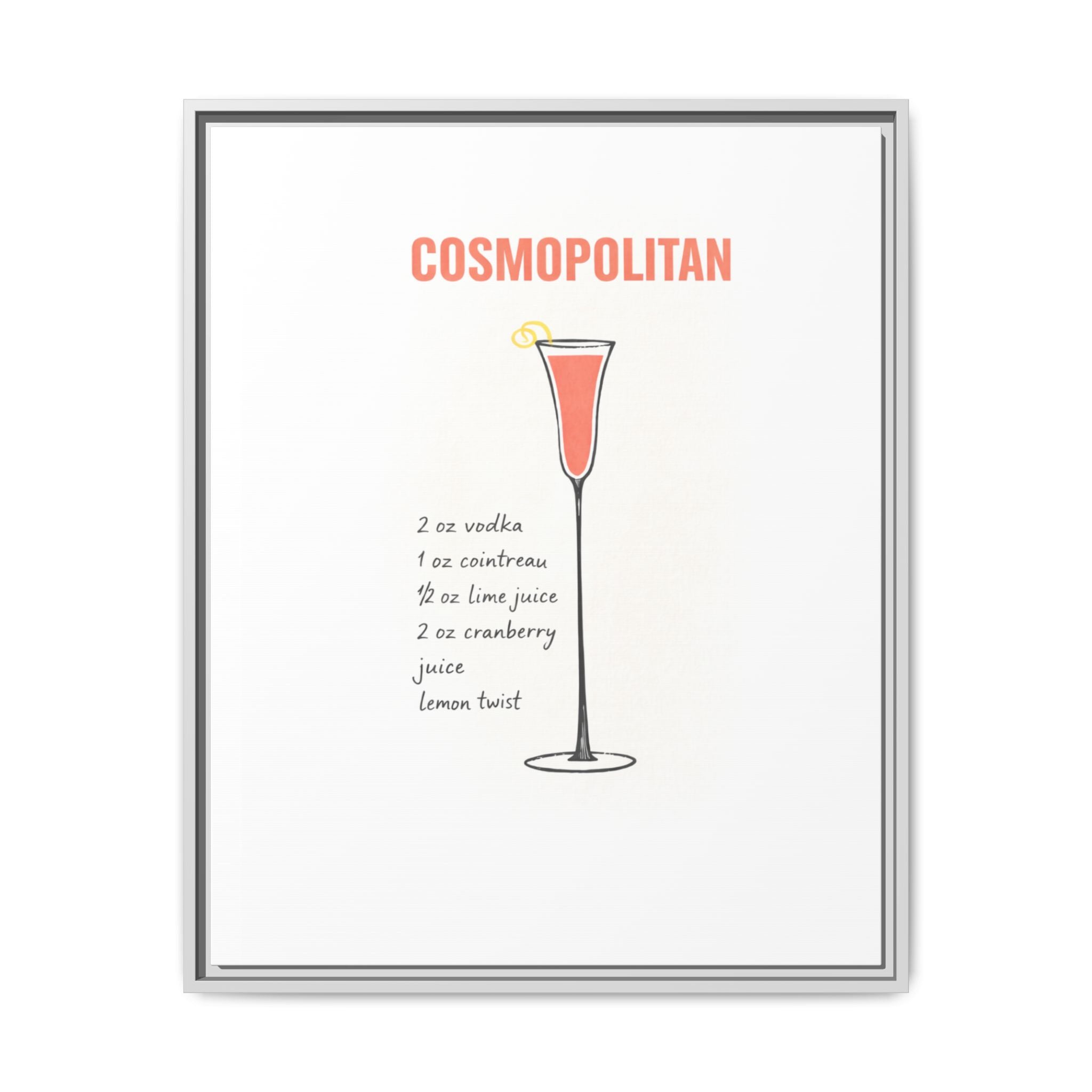 Cosmopolitan Cocktail Framed Canvas Print — END USER COMFY FORMULA