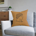 END USER INTERIORS PROTO-VANITY Classical Bust Square Pillow – Ancient Greek Profile Decorative Throw Pillow
